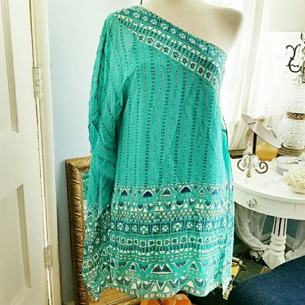 BCBG MaxAzria • One Shoulder Green Dress • Size Small